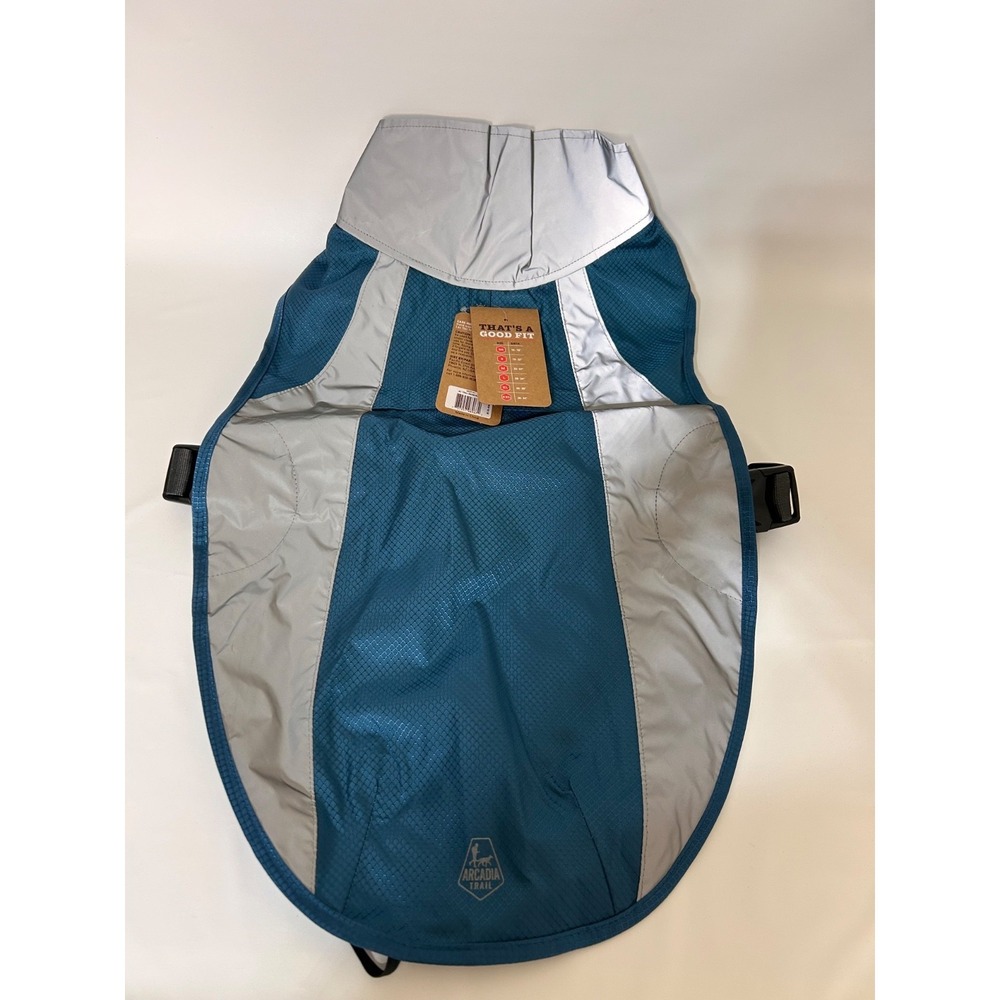NWT Arcadia Trail XL Dog Reflective Raincoat Adjustable Lightweight Blue - Picture 4 of 7